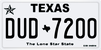 TX license plate DUD7200