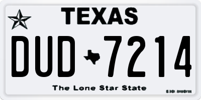 TX license plate DUD7214