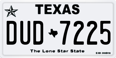 TX license plate DUD7225