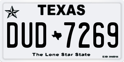 TX license plate DUD7269