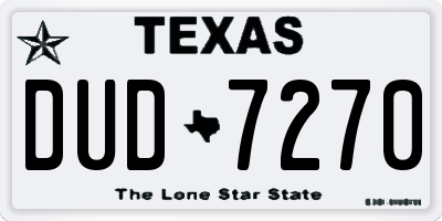 TX license plate DUD7270
