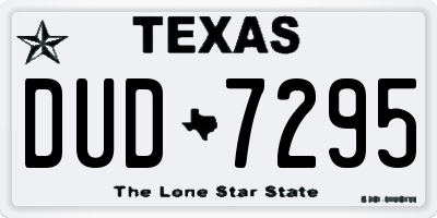 TX license plate DUD7295