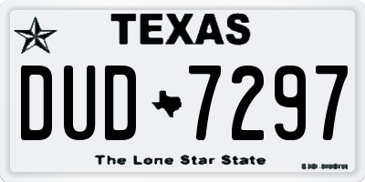 TX license plate DUD7297