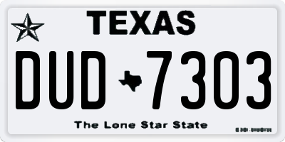 TX license plate DUD7303