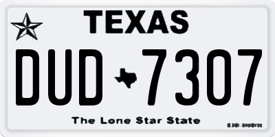TX license plate DUD7307