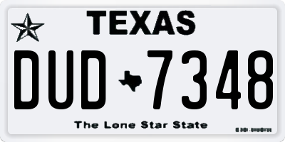 TX license plate DUD7348