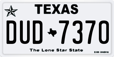 TX license plate DUD7370