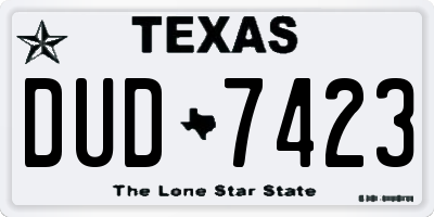 TX license plate DUD7423