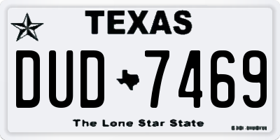TX license plate DUD7469