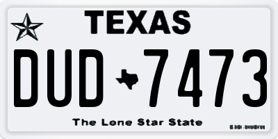 TX license plate DUD7473
