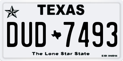 TX license plate DUD7493