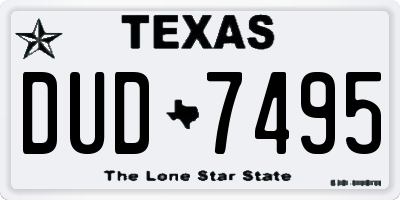 TX license plate DUD7495