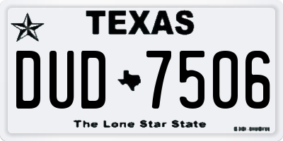 TX license plate DUD7506