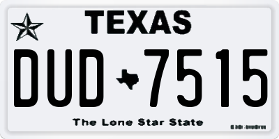 TX license plate DUD7515
