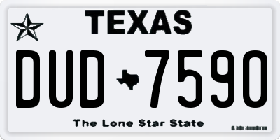 TX license plate DUD7590