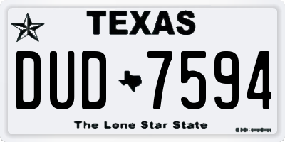 TX license plate DUD7594