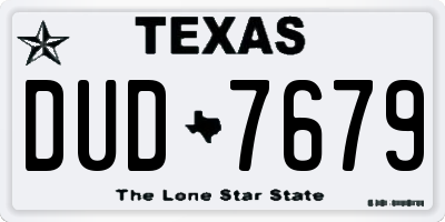 TX license plate DUD7679