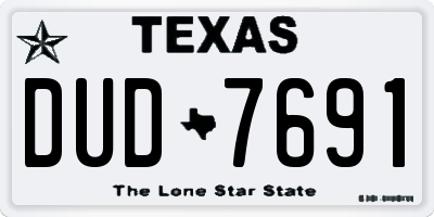 TX license plate DUD7691