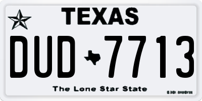 TX license plate DUD7713