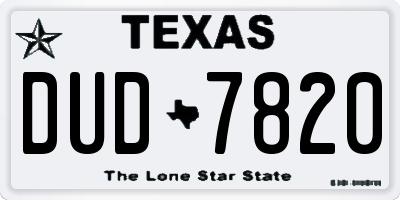 TX license plate DUD7820