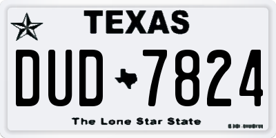 TX license plate DUD7824