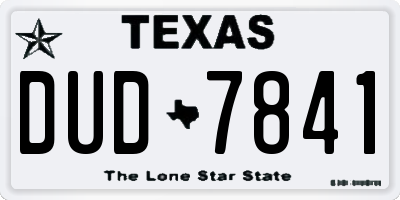 TX license plate DUD7841