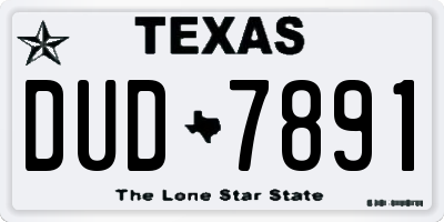 TX license plate DUD7891