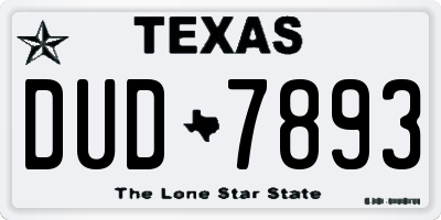 TX license plate DUD7893