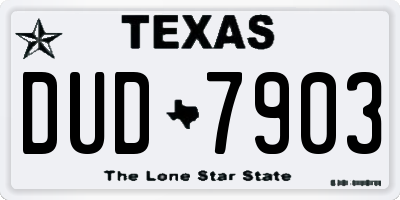 TX license plate DUD7903