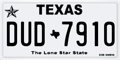 TX license plate DUD7910