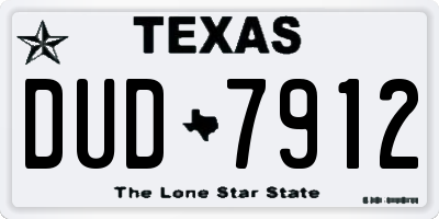 TX license plate DUD7912