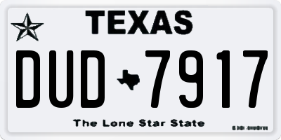 TX license plate DUD7917