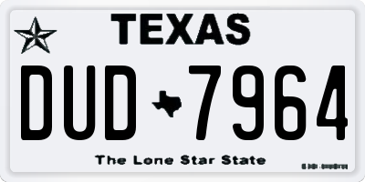 TX license plate DUD7964