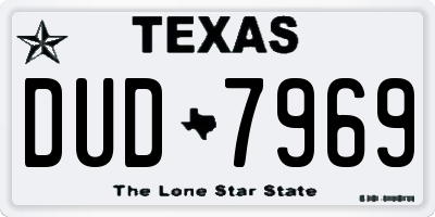 TX license plate DUD7969