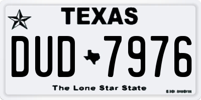 TX license plate DUD7976
