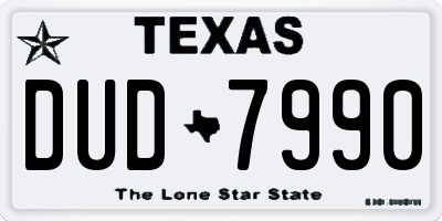 TX license plate DUD7990