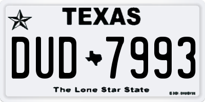 TX license plate DUD7993