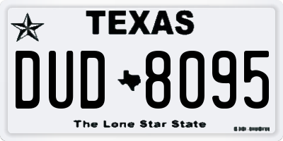 TX license plate DUD8095
