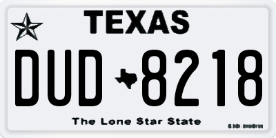 TX license plate DUD8218