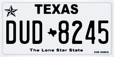 TX license plate DUD8245