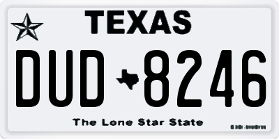 TX license plate DUD8246