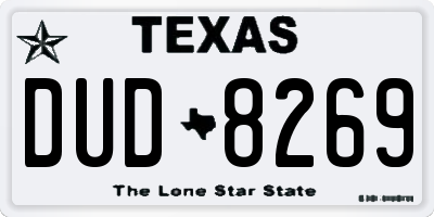 TX license plate DUD8269