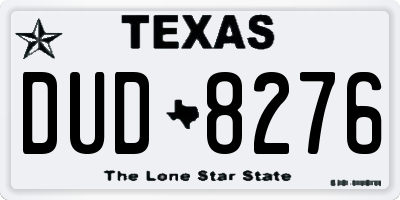 TX license plate DUD8276