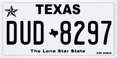 TX license plate DUD8297
