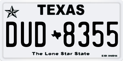 TX license plate DUD8355