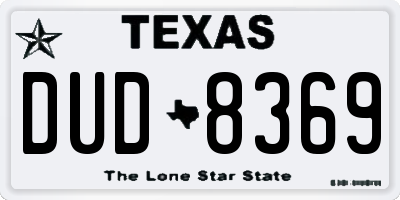 TX license plate DUD8369