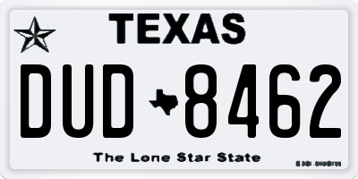 TX license plate DUD8462