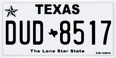 TX license plate DUD8517