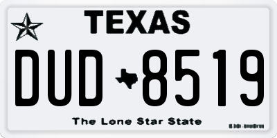 TX license plate DUD8519
