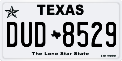 TX license plate DUD8529